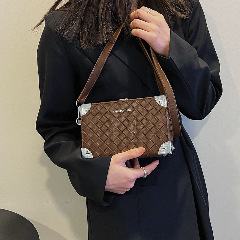 Original minimalist design pu women soft mini handbag fashion luxury square neutral shoulder bag