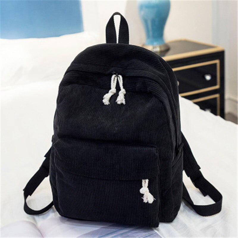 Fashion Woman Mini Simple Corduroy Backpacks Campus Style Knapsack Capacity Double Shoulder Bag School Corduroy Backpack