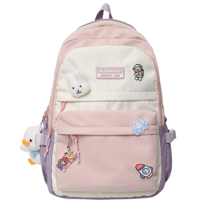 Trendy Lady Kawaii Badge Bag Female Cute Laptop College Backpack Fashion Women School Bag Girl Travel Harajuku Book Backpack New