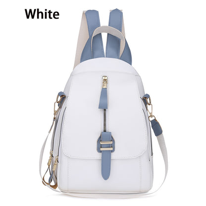 Korean Women&#39;s Backpack Fashion Casual Contrast Color Outdoor Backpack Lightening Dual-purpose Backpack Waterproof Black/White