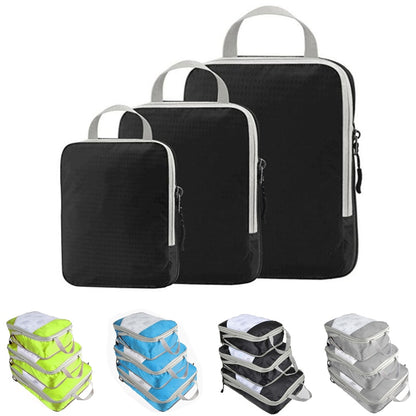 Compressible storage bag set Three-piece Compression Packing Cube Travel Luggage Organizer foldable Travel Bag Organizer