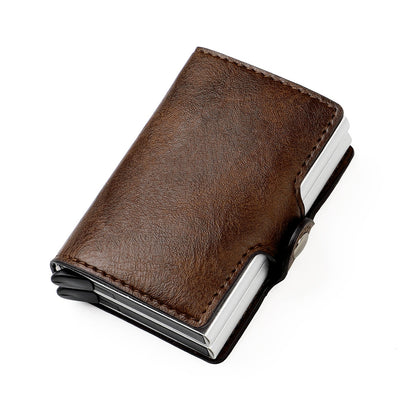 New Men Rfid Anti-theft Card Holders Women Genuine Leather Wallets Large Capacity Business Card Case Portable Double Layer Purse