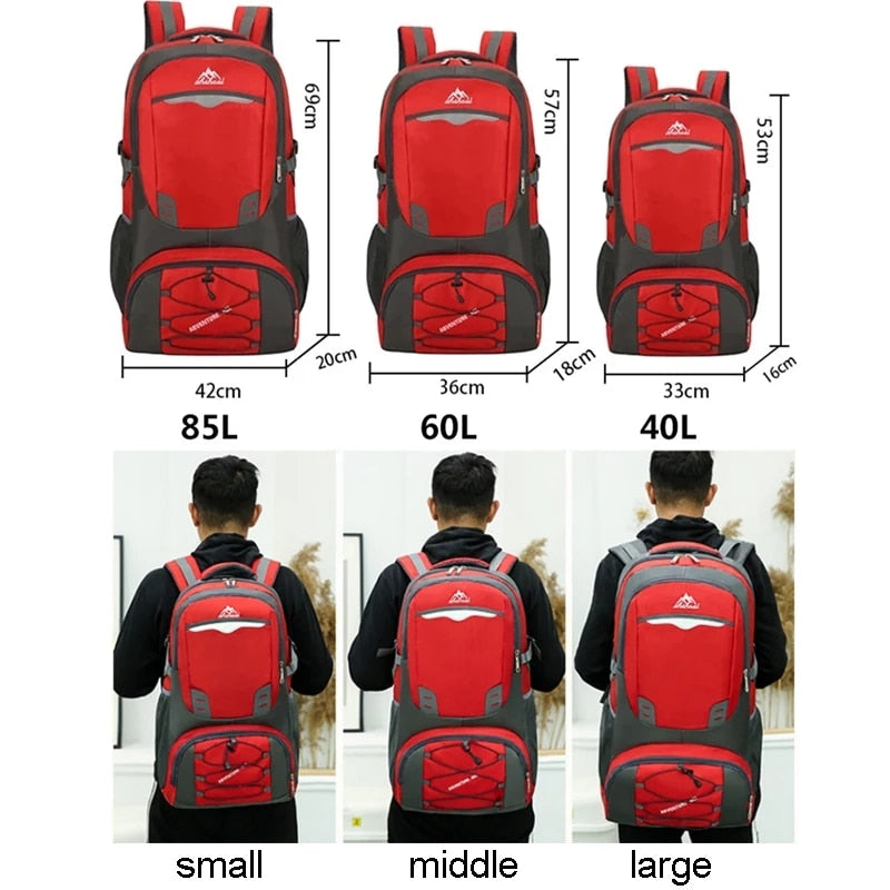 85L 60L 40L Men Waterproof Backpack Travel Pack Sports Bag Pack Outdoor Mountaineering Hiking Climbing Camping Rucksack For Male