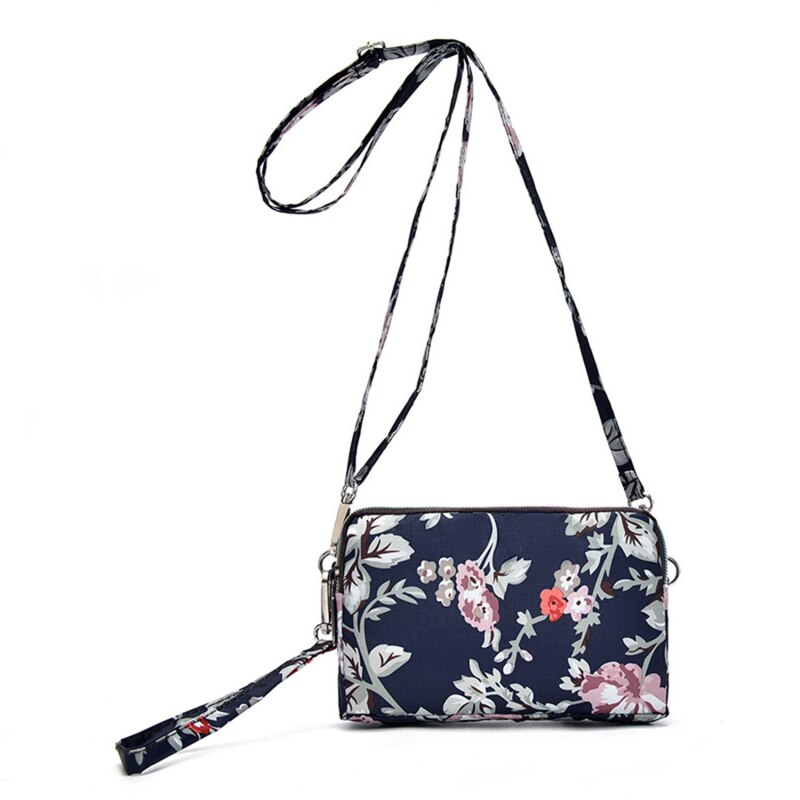 Women Mobile Phone Bag Coin Purse Ladies Long Wallet Fabric Shoulder Bag Clutch Bag