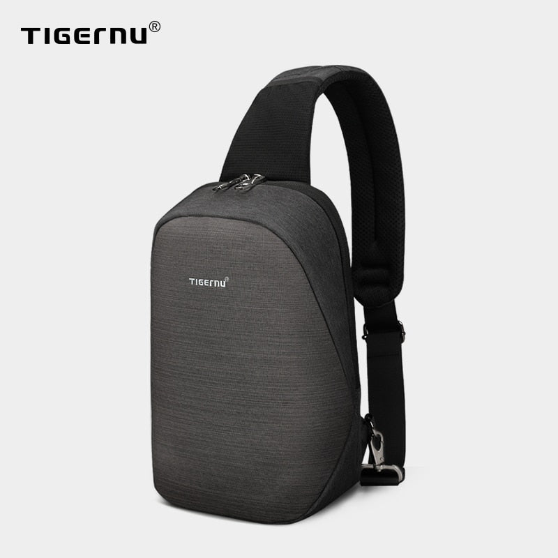 Tigernu Fashion Men Male chest Bags Casual Splashproof  9.7 inch chest Bag for Male chest Bags  Black Men