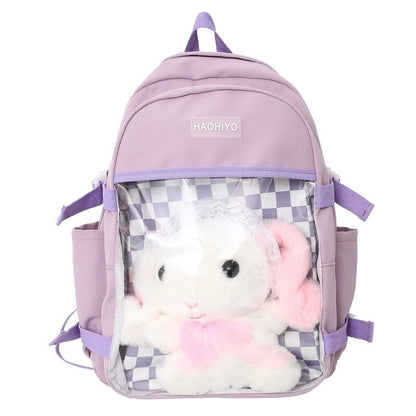 Kawaii Ita Backpack Checkerboard Plaid Women Backpacks Cute  Double Sided Design Student School Bag for Teenage Girls