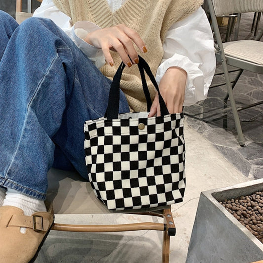 Cute Design Women Corduroy Purse Handbags Retro Plaid Ladies Small Shoulder Bags Female Girls Lunch Bento Bag Shopping Tote Bag