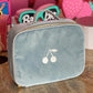 Cherry Velvet Cute Children's Handbag Portable Travel Bag Wash Bag Multifunctional Toy Bag Cosmetic Bag Storage Handbags