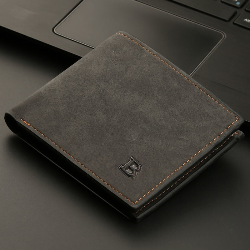 New Retro Men Leather Wallets Small Money Purses Design Dollar Price Top Men Thin Wallet With Coin Bag Zipper