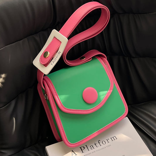 Cute Panelled Female Purses and Handbags Trend Women&#39;s Leather Shoulder Crossbody Bag Summer Fashion Travel Ladies Underarm Bag