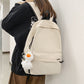 Unisex Solid Color Nylon Backpacks Fashion Women Backpack Men Big Schoolbag Cool Bookbag Teen Student Portable Laptop Bagpack