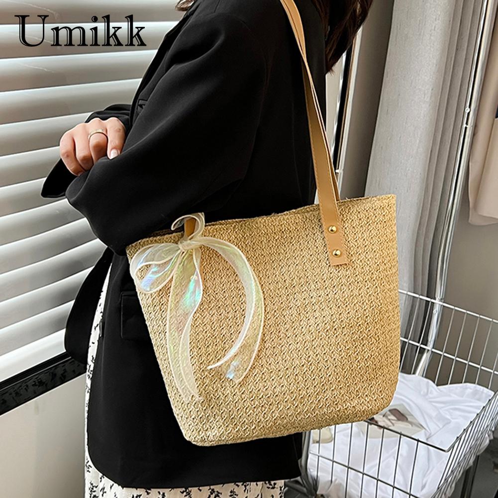 Korean Straw Women Handbag Big Tote Handbag Shopping Pouch Summer Beach Holiday Ladies Shoulder Bag Streetwear