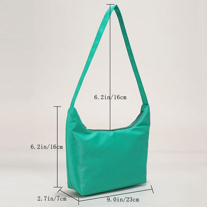 Solid Color Small Messenger Bag for Women Female Totes Handbag Streetwear Lady Casual Nylon Zipper Shoulder Bags