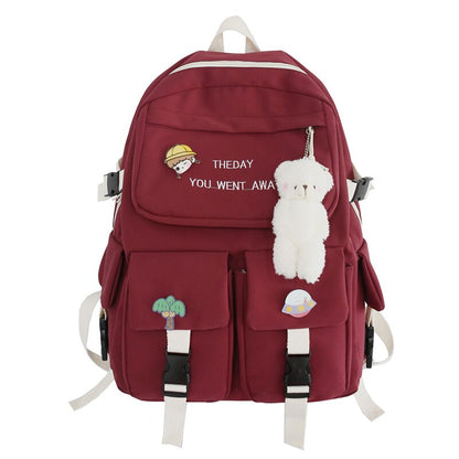 Waterproof Nylon Female Schoolbag Large Capacity Cute Women Backpack College Lady Laptop Backpacks Kawaii Girl Travel Book Bags