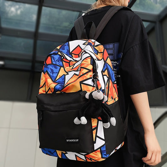 Trendy Cool Female Graffiti Laptop College Backpack Lady Nylon Book Bag Women Student Backpack Fashion Harajuku Girl School Bags