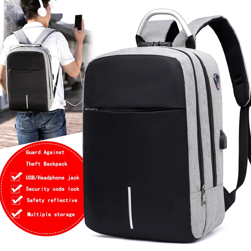 OUBDAR Men Multifunction Anti Theft Backpack 15.6&quot; Inch Laptop Usb Charging Backpacks Waterproof Schoolbag Business Travel Bags