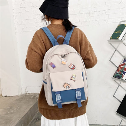 Multi-color Backpacks For Women Cartoon Bags For Girls Korean Schoolbag Summer Small Canvas Shoulder Bag Mini Travel Rucksack