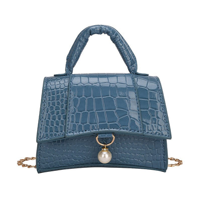 Luxury Alligator Pattern Shoulder Bags Small Women PU Leather Plain Messenger Bag Top-handle Shopping Handbags