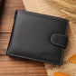100% Genuine Leather Men Wallets Premium Product Real Cowhide Wallets for Man Short Black Walet Portefeuille Homme