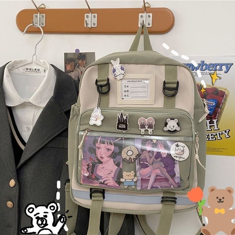 Authentic Women&#39;s Bag Ins Japanese Harajuku Girl Student Backpack Bajitong Korean Chic Messenger