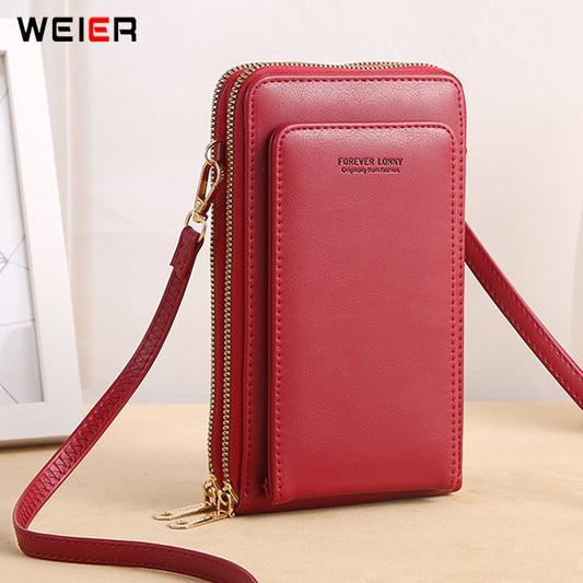 Hot Fashion Screen Touch Phone Shoulder Bag Women PU Leather Messenger Bags Ladies Brand Design Card Holder Mini Handbags Female