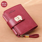 Women&#39;s Wallet Top Cowhide RFID Card Holder Luxury Genuine Leather Coin Purse Female Fashion Lock Walet Ladies Small Money Bag
