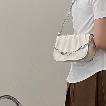 Xiuya Small Minority Casual Shoulder Bags For Women Pleated Clound Crossbody Bags With Chain Small Handbag Woman Purse Wallet