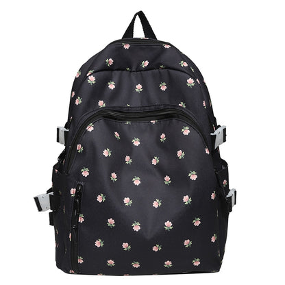 Ladies Floral Print Kawaii College Backpack Women School Bag Trendy Girl Travel Book Backpack Fashion Female Laptop Student Bags