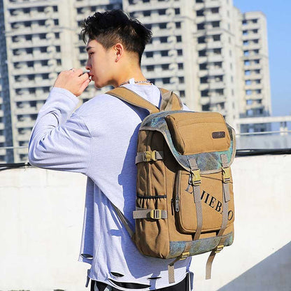 Classic Canvas Backpack Men Large Capacity Travel Men Backpack Bag Casual Computer Laptop Backpack Men Preppy Style School Bag