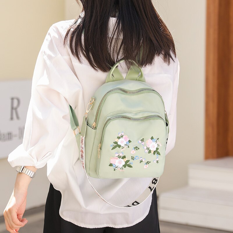 Chinese Style Embroidered Women&#39;s Backpack Fashion Embroidery Craft Oxford Cloth Small Backpack Multifunctional Shoulder Bag