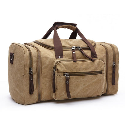 Canvas Travel Bag Large Capacity Business Carry On Luggage Tote Men Weekender Outdoor Trip Duffle Casual Folding Water-repellent