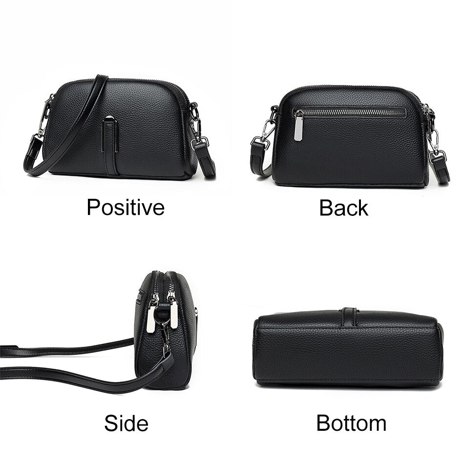 Luxury Fashion Women Genuine Leather Bags Brand Designer Top Layer Cowhide Shoulder Crossbody Bag Casual Trend Lady Small Purse