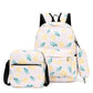 Large Capacity Owl/Avocado Fashion Backpack 3 Piece Set Female Fox Outdoor Travel Bags Leisure Shoulder Bag Student School Bag