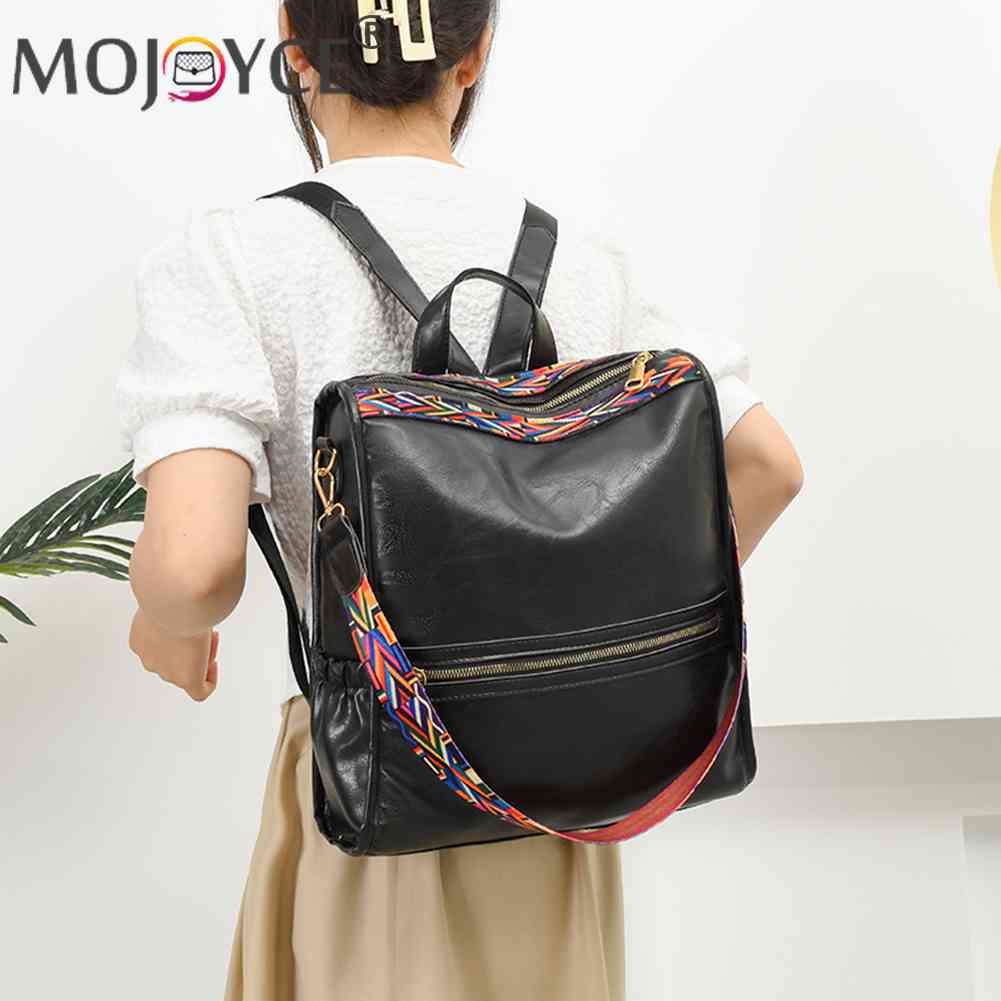 Fashion Backpack for Women Teenage Retro PU Large Capacity College School Bags for Women Students Shopping Travel