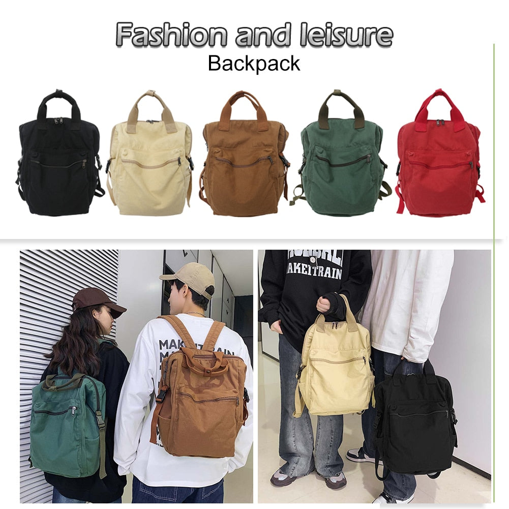 Fashion Retro Canvas Backpacks for Women Men Large Capacity Student School Bags for Women Students Shopping