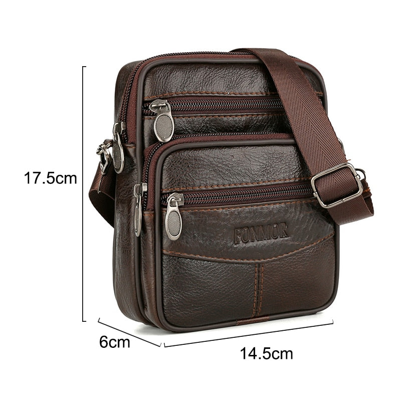 Solid Color Genuine Leather Shoulder Waist Bags Men Fanny Belt Packs Phone Pouch Casual Crossbody Bags сумка мужская