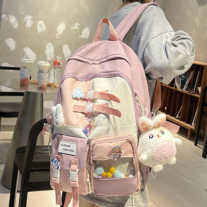 New Women Waterproof Cute Transparent Leisure School Bag Fashion Girl Travel Laptop Backpack Female Trendy Book Bag Lady College