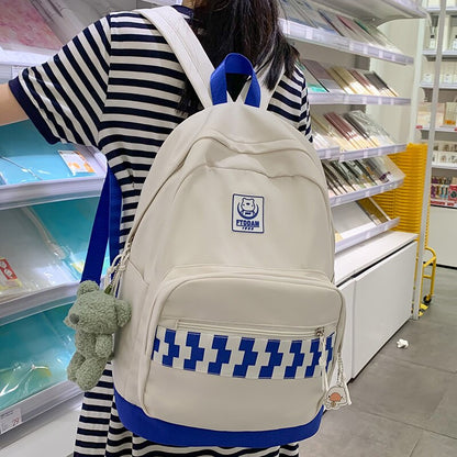 Lady Plaid Cute Book Bag Women Harajuku Trendy Cool Packet Girl Travel School Bag Female Laptop Lattice College Backpack Fashion