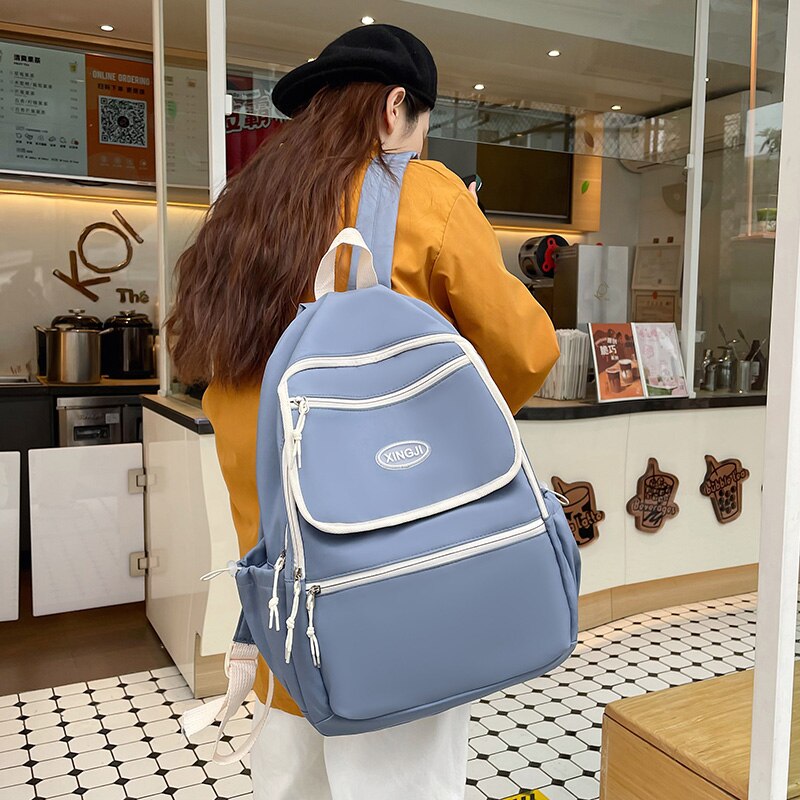 Women&#39;s Large Capacity Backpack Waterproof Nylon School Bag College Ladies Laptop Backpack Kawaii Girl Travel Bag Mochilas