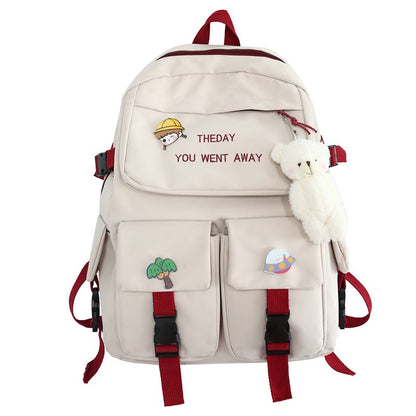 Waterproof Nylon Female Schoolbag Large Capacity Cute Women Backpack College Lady Laptop Backpacks Kawaii Girl Travel Book Bags
