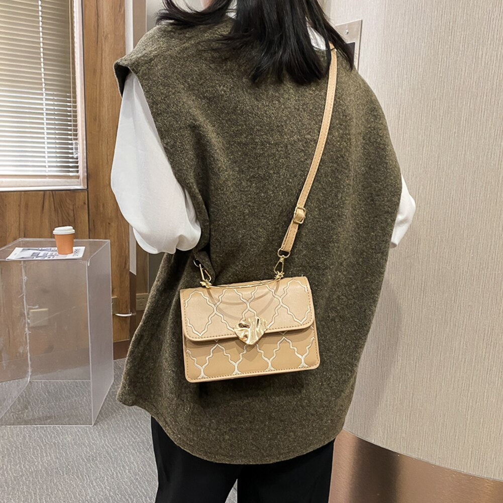 Solid Color Shoulder Messenger Bag Women Handbags Totes Bags Fashion Simple PU Leather Crossbody Bags Clutch Bag