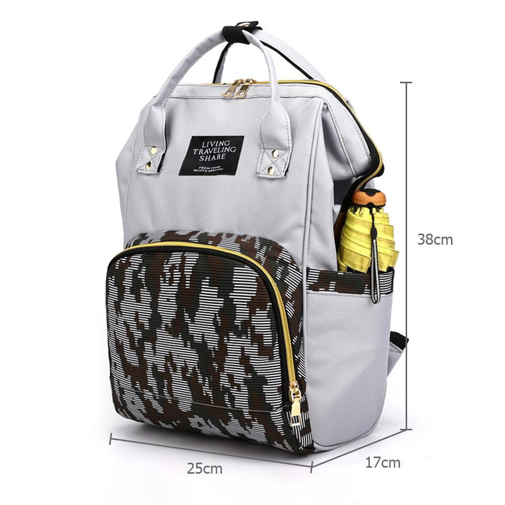 Multi-function Maternity Bag Mommy Camo Printing Nylon Large Capacity Zipper Splicing Outdoor Travel Fashion Backpacks