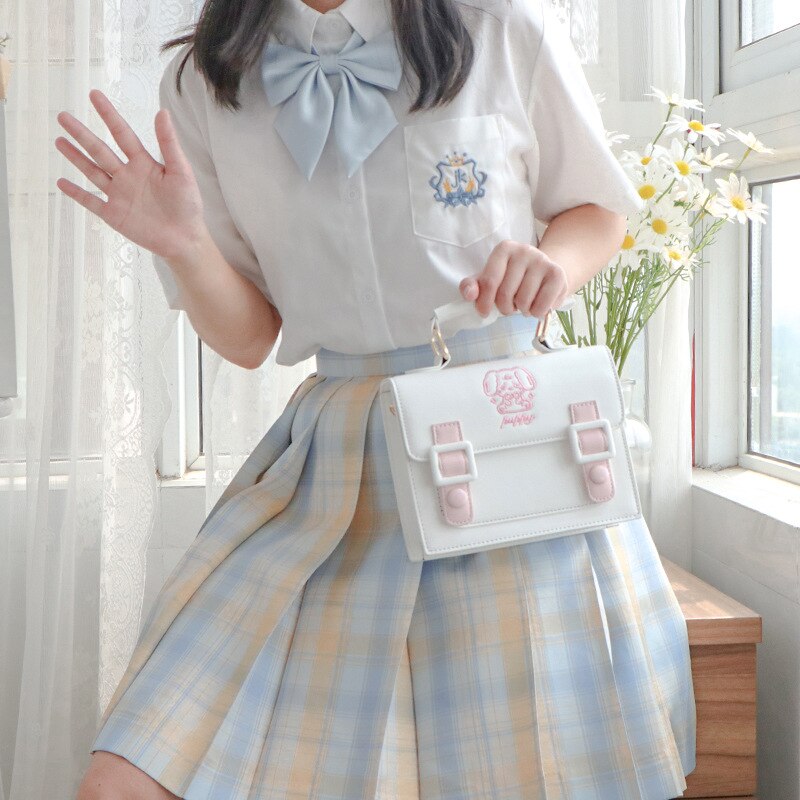 Jk Lolita Cute Uniform Bag Niche Bag Womens Tote Handbag Puppy Embroidered Handbag Japanese Lolita Girl Messenger Bag