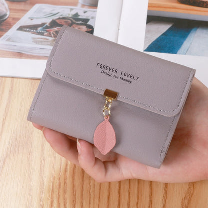 Women's Short Casual Leather Wallet Simple Small Three Fold Coin Purse Wallet Girl's Purses and Handbags Designer Bag