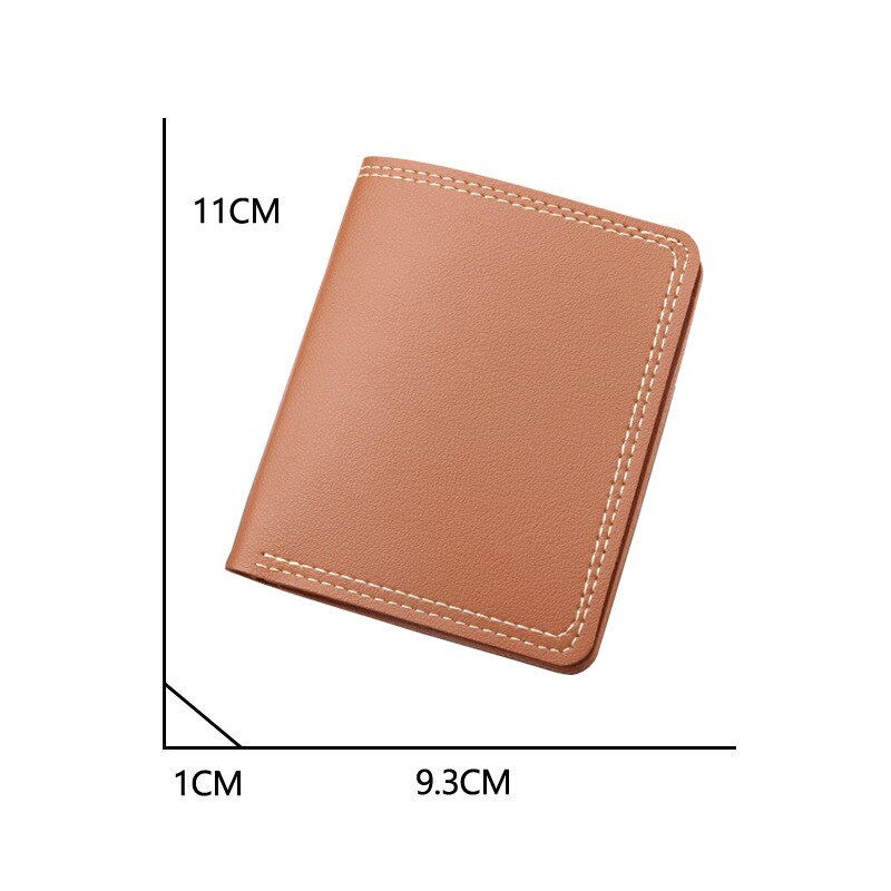 Vertical Men&#39;s Wallet Short Simple and Ultra-thin Smooth Mini Wallet No Logo Wholesale Wallet Double Line Clutch Bag