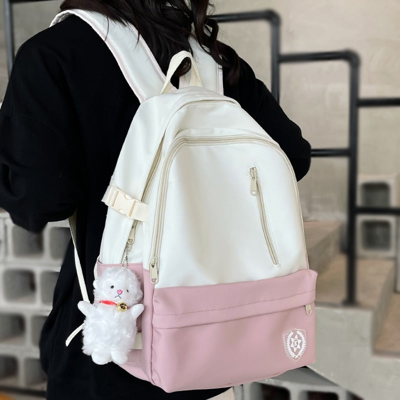 Trendy Nylon Cute Female College Bags Cool Ladies Laptop Backpack Fashion Women Book Backpack Girl Kawaii School Bag Student New