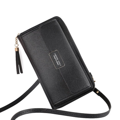 Women Shoulder Strap Bag Multifunction Long Wallet Fashion Tassel HandBag Hasp Card Holder Ladies Small Crossbody Cell Phone Bag