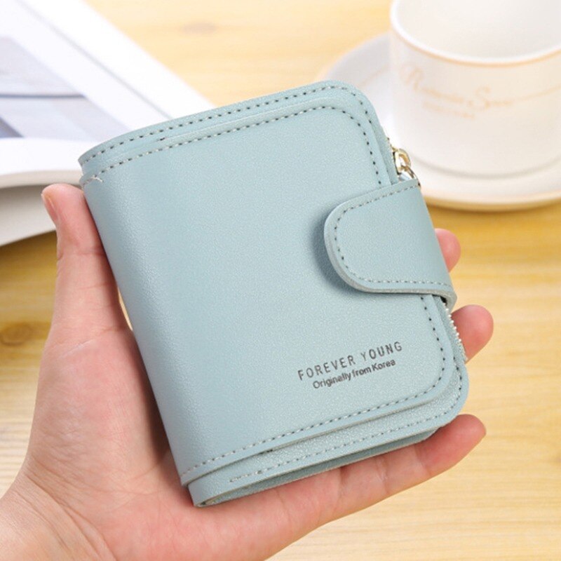 PU Leather Women Wallet Female Hasp Short Wallets Solid Color Coin Handbag For Women Fashion Multipurpose Purses Card Holder