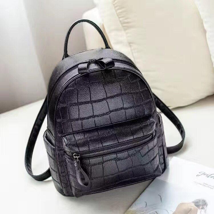 Backpack Fashion Print Crocodile Leather Women&#39;s Bag New Diagonal Bag Versatile Large Capacity Handbag Trend Rhombus Versatile