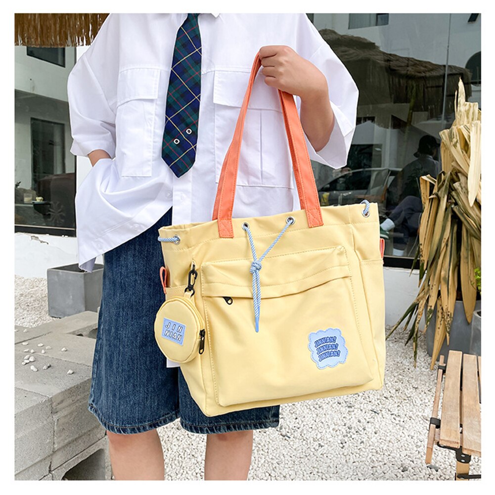 Women Simple Crossbody Bags Cute Japanese Canvas Handbags for Girls School Bags Casual Ladies Shoulder Bags Large Capacity Totes